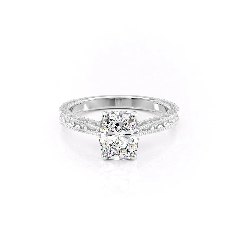 The Elizabeth Set With A 3 Carat Elongated Cushion Lab Diamond