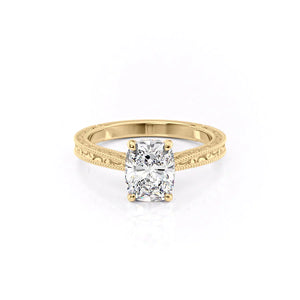 The Elizabeth Set With A 3 Carat Elongated Cushion Lab Diamond