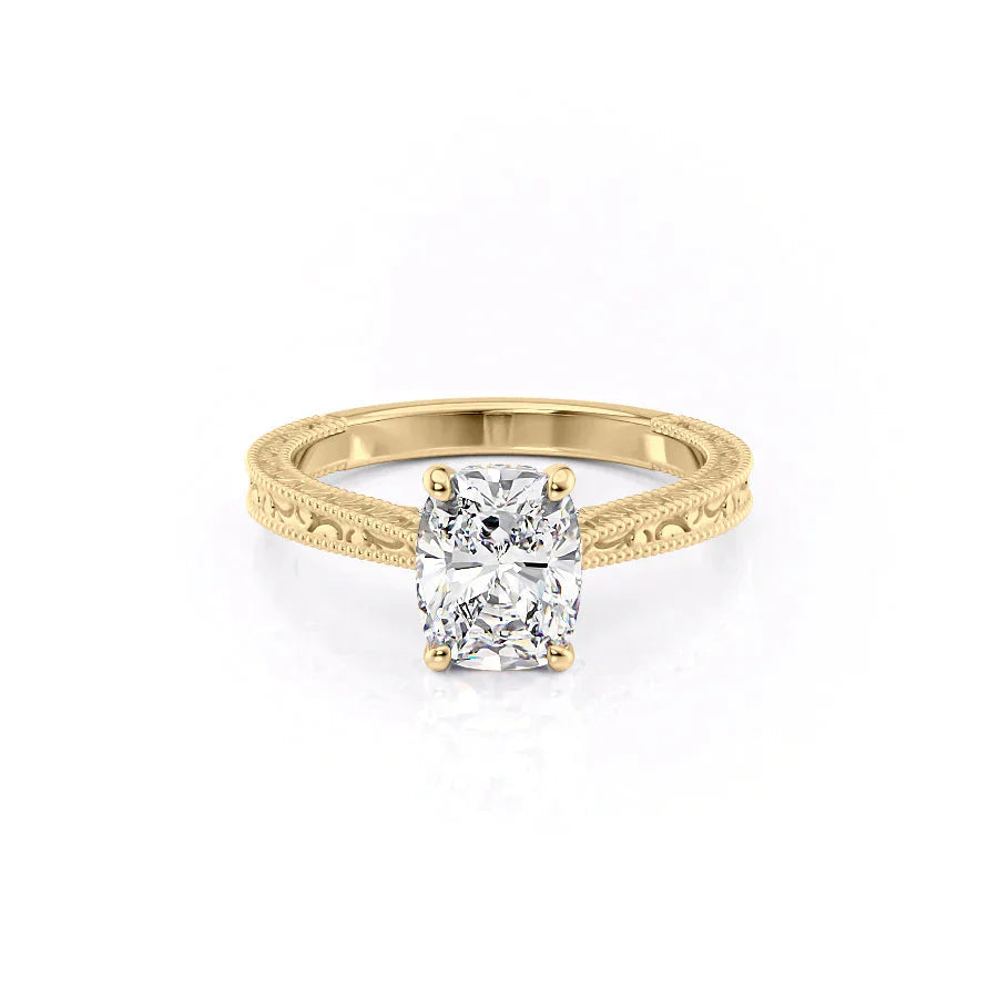 The Elizabeth Set With A Elongated Cushion Moissanite