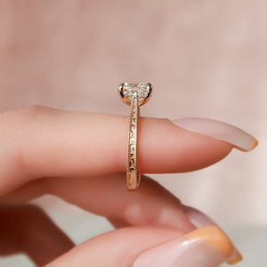 The Elizabeth Set With A 4.5 Carat Elongated Cushion Moissanite