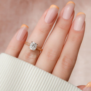 The Elizabeth Set With A 4.5 Carat Elongated Cushion Moissanite