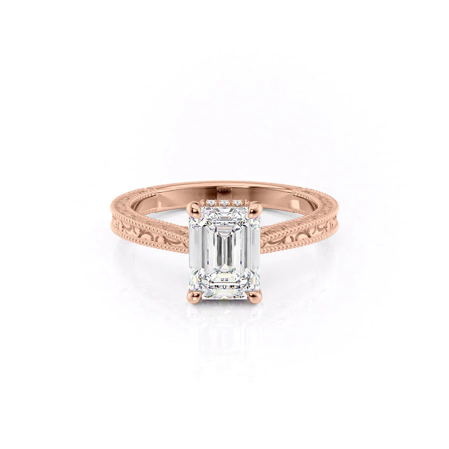 The Elizabeth Set With A 1.5 Carat Emerald Lab Diamond