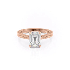 The Elizabeth Set With A 1.5 Carat Emerald Lab Diamond