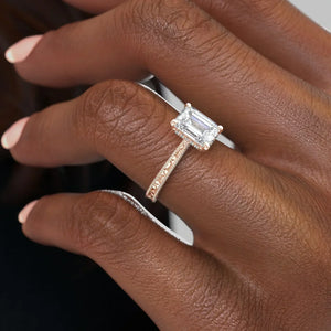 The Elizabeth Set With A 4.5 Carat Emerald Moissanite