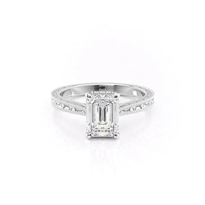 The Elizabeth Set With A 2 Carat Emerald Lab Diamond