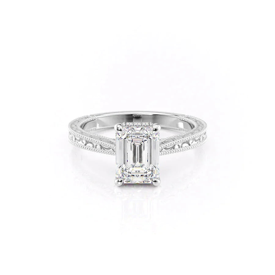 The Elizabeth Set With A 2 Carat Emerald Lab Diamond