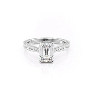 The Elizabeth Set With A Emerald Moissanite
