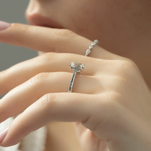 The Elizabeth Set With A 5 Carat Emerald Moissanite