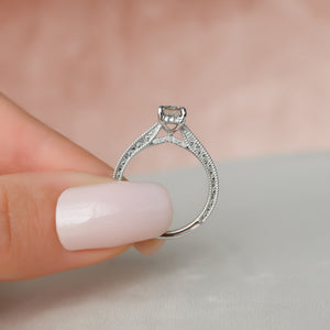 The Elizabeth Set With A 5 Carat Emerald Moissanite