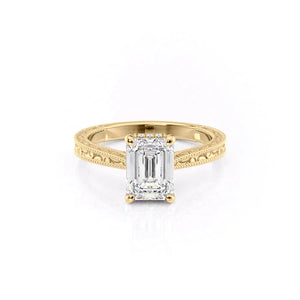 The Elizabeth Set With A 1.5 Carat Emerald Lab Diamond