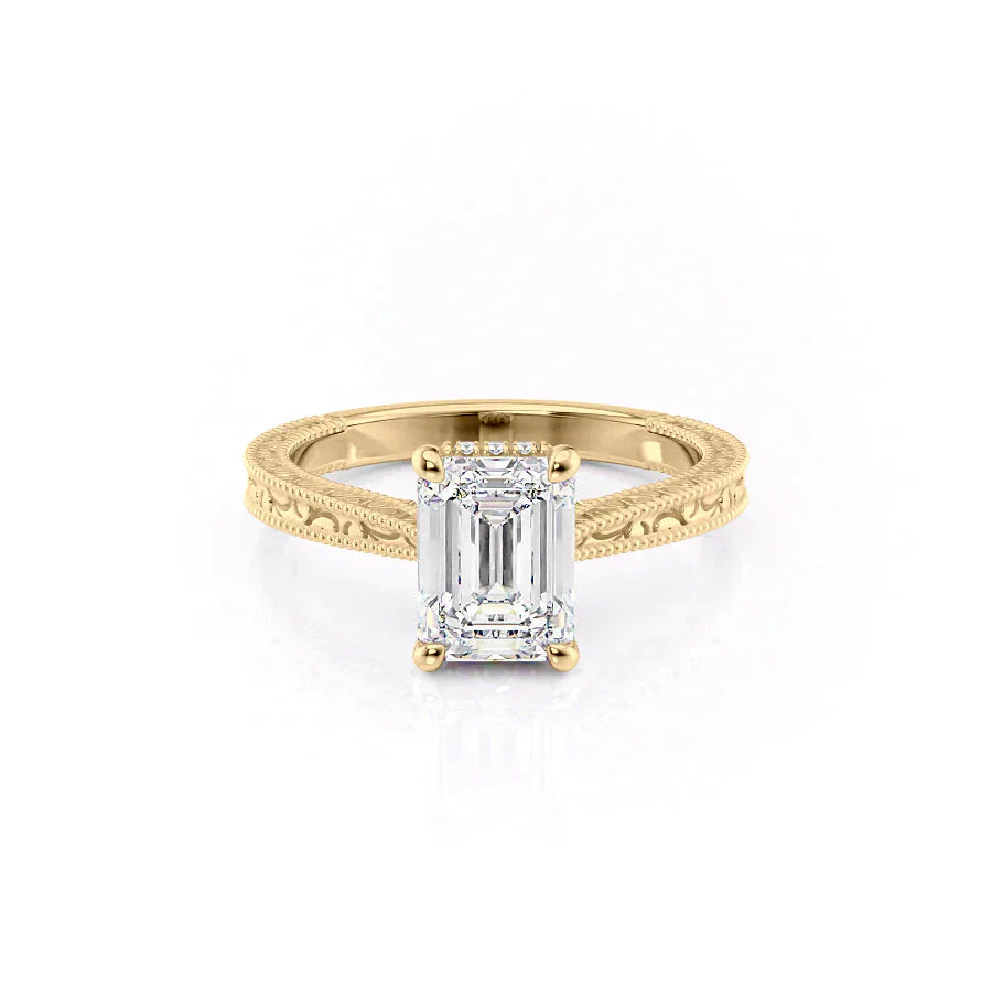 The Elizabeth Set With A 3 Carat Emerald Lab Diamond