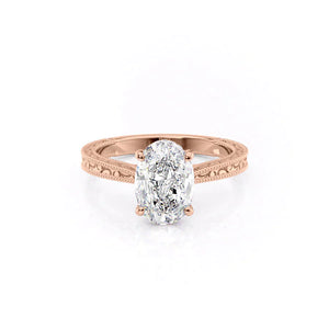 The Elizabeth Set With A 1.5 Carat Oval Moissanite
