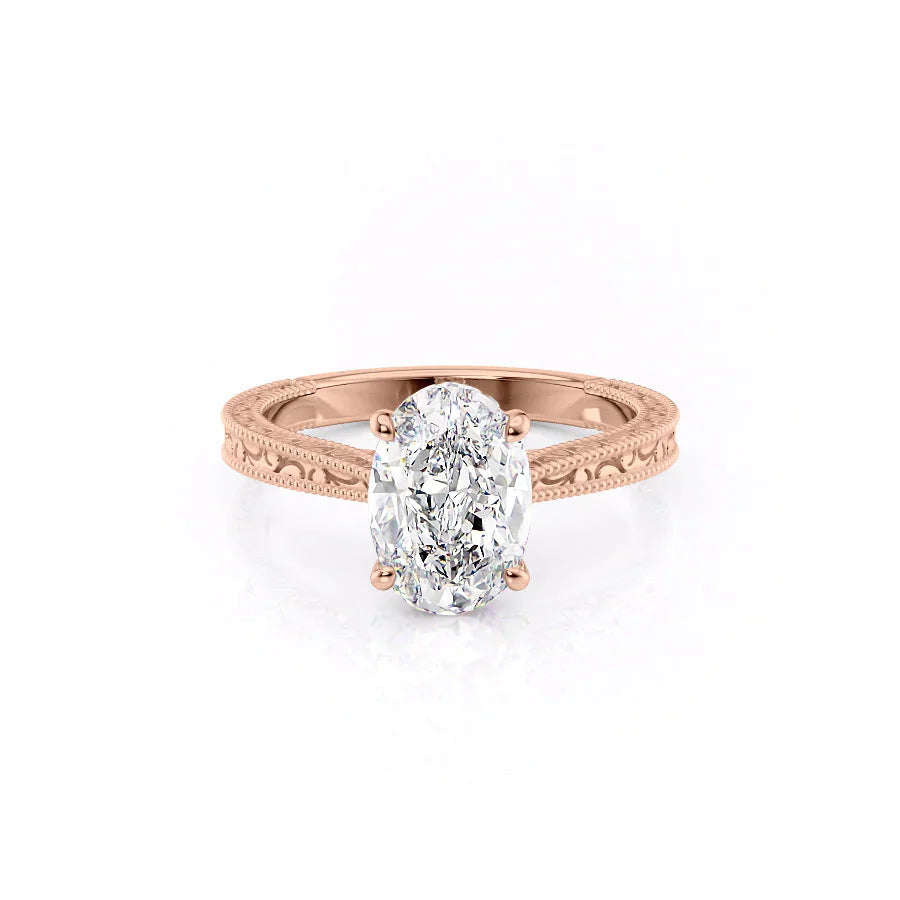 The Elizabeth Set With A 5 Carat Oval Moissanite