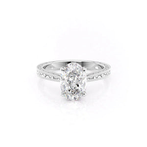 The Elizabeth Set With A 3 Carat Oval Moissanite