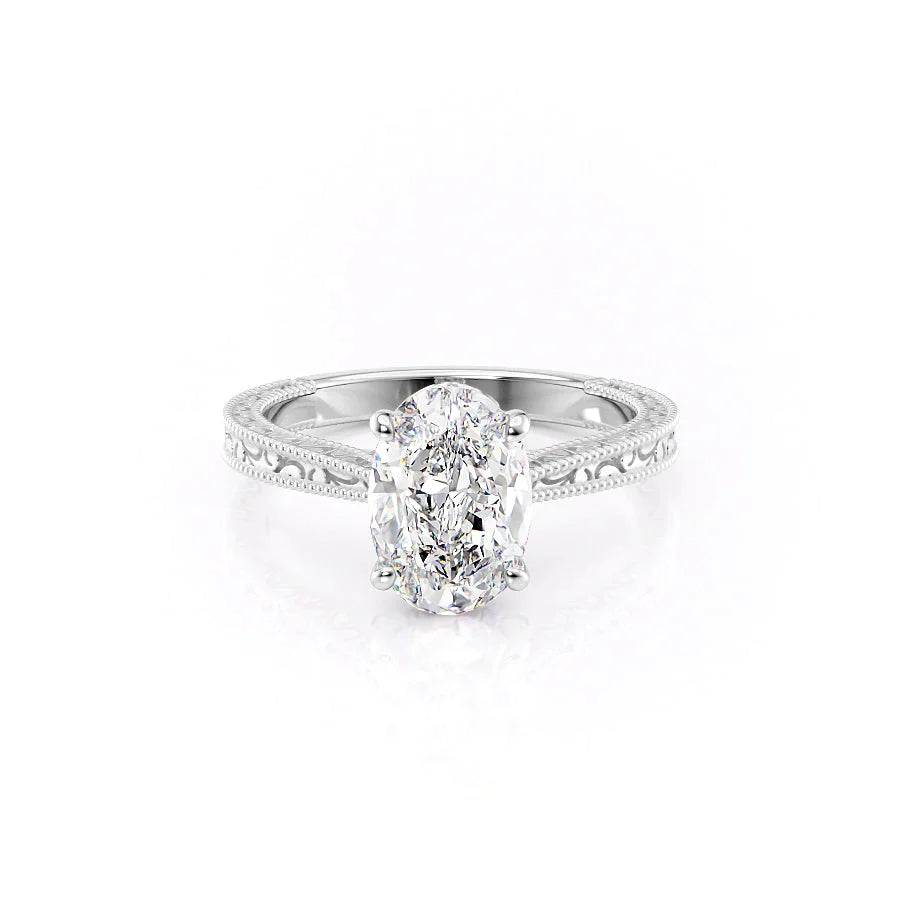 The Elizabeth Set With A 1 Carat Oval Lab Diamond