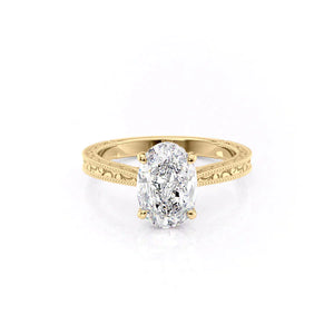The Elizabeth Set With A 4.5 Carat Oval Moissanite