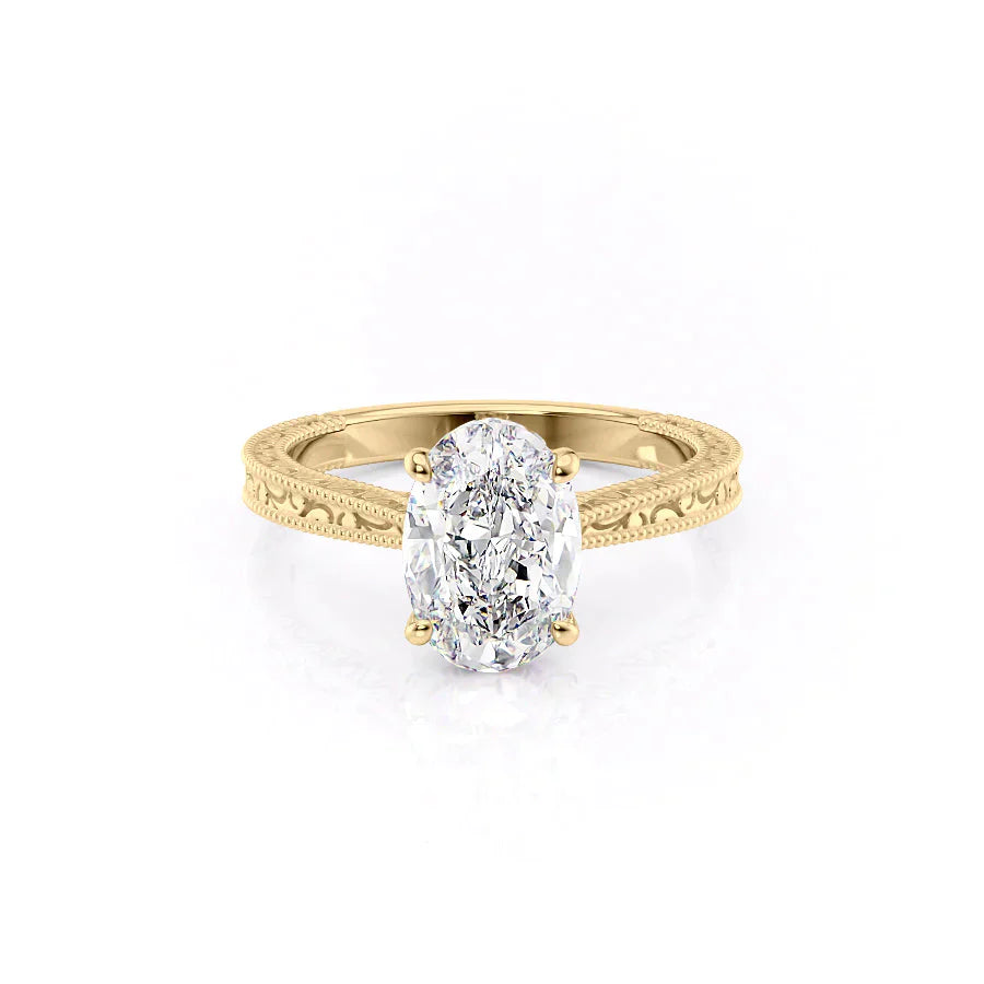 The Elizabeth Set With A 2 Carat Oval Moissanite