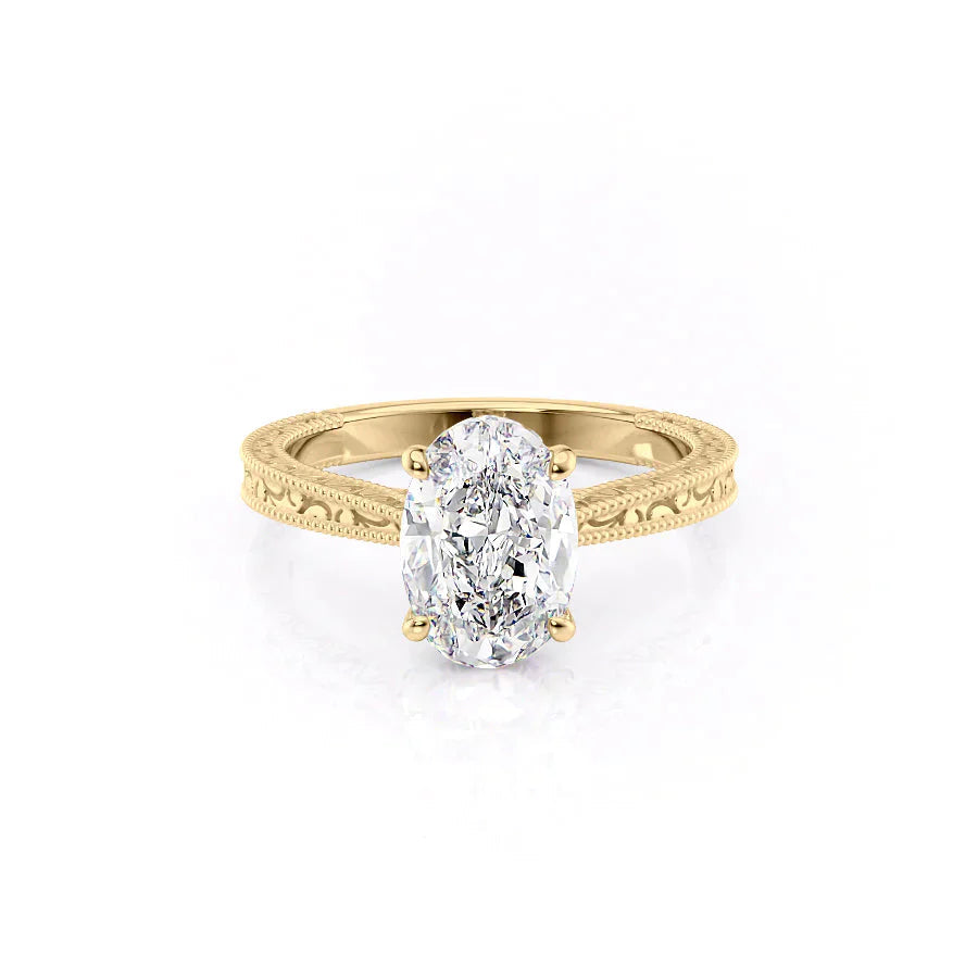 The Elizabeth Set With A Oval Moissanite