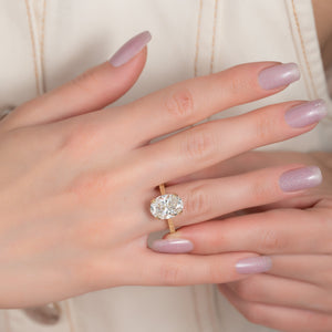 The Elizabeth Set With A 3 Carat Oval Lab Diamond