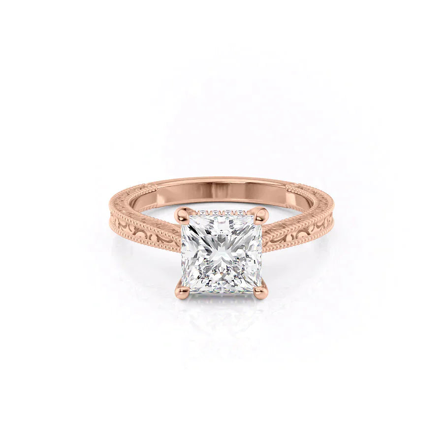 The Elizabeth Set With A 1.5 Carat Princess Moissanite
