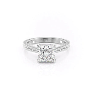 The Elizabeth Set With A 1 Carat Princess Lab Diamond