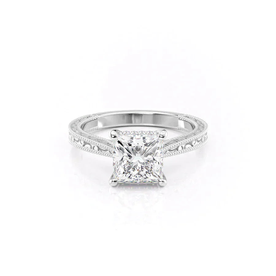 The Elizabeth Set With A 3.5 Carat Princess Moissanite