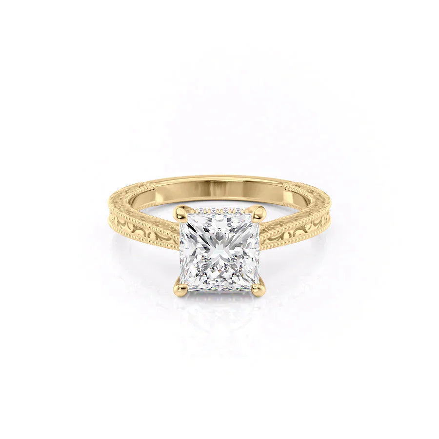The Elizabeth Set With A 2.5 Carat Princess Moissanite