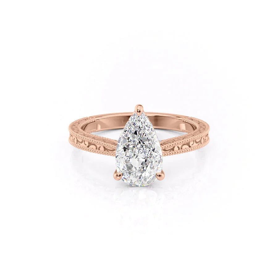 The Elizabeth Set With A 3 Carat Pear Lab Diamond