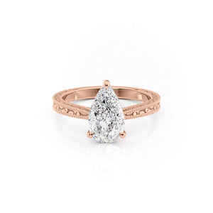 The Elizabeth Set With A 2 Carat Pear Lab Diamond
