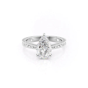 The Elizabeth Set With A 2.5 Carat Pear Moissanite