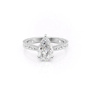 The Elizabeth Set With A 1.5 Carat Pear Lab Diamond