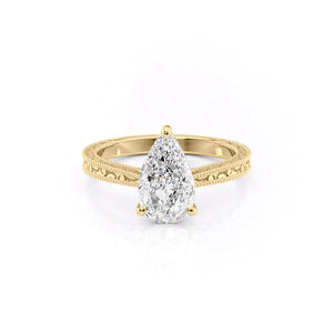 The Elizabeth Set With A 2.5 Carat Pear Moissanite