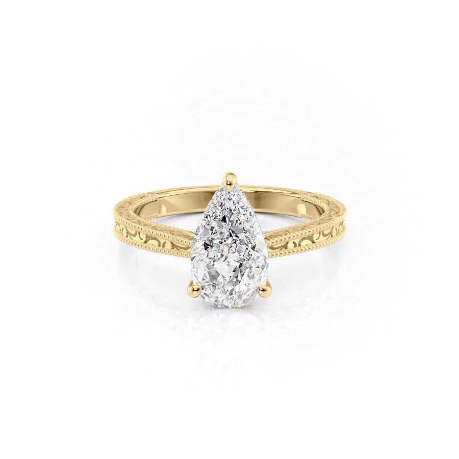 The Elizabeth Set With A Pear Moissanite