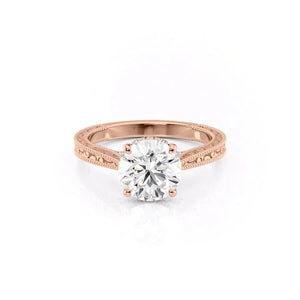 The Elizabeth Set With A 4 Carat Round Moissanite
