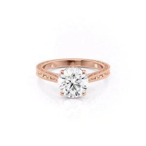 The Elizabeth Set With A Round Moissanite