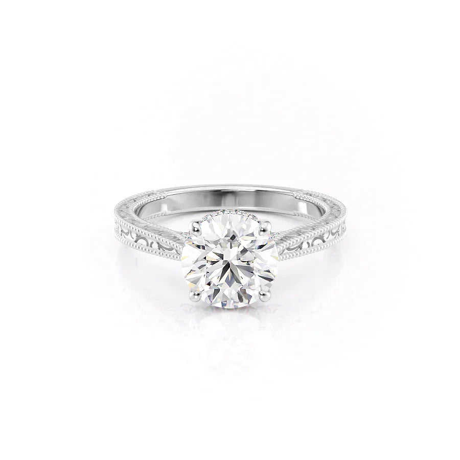 The Elizabeth Set With A 4.5 Carat Round Moissanite