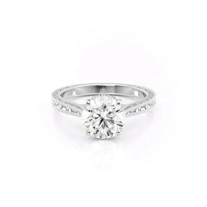 The Elizabeth Set With A 2 Carat Round Moissanite