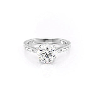 The Elizabeth Set With A Round Moissanite