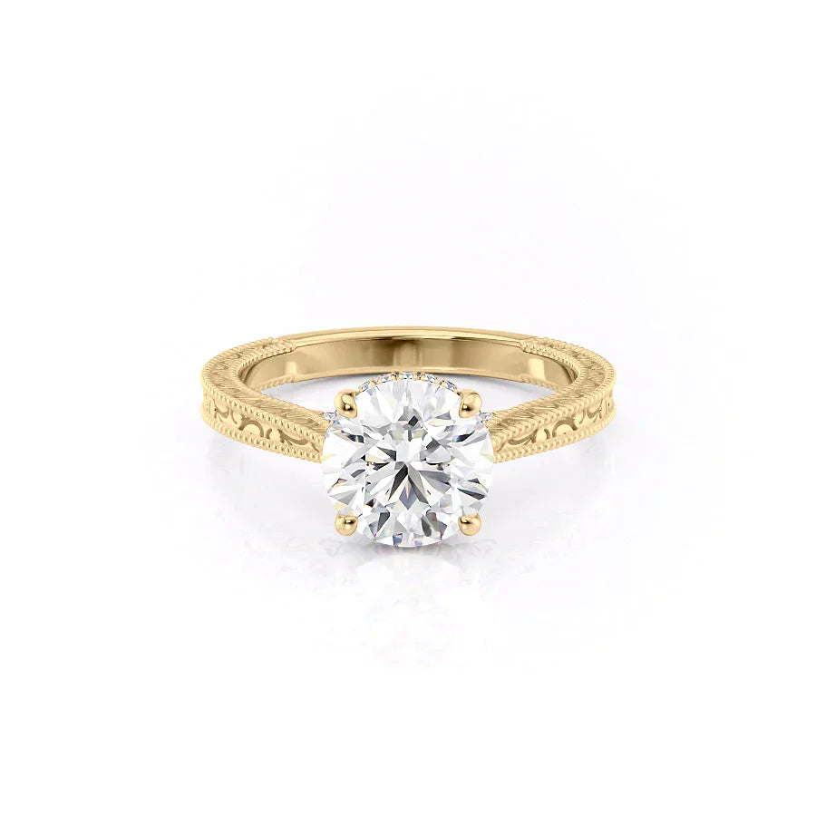 The Elizabeth Set With A 4 Carat Round Moissanite