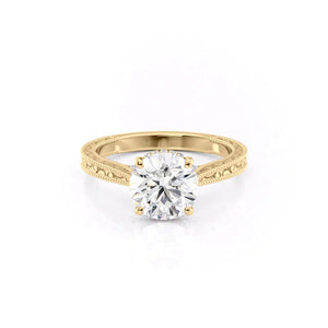 The Elizabeth Set With A 5 Carat Round Moissanite