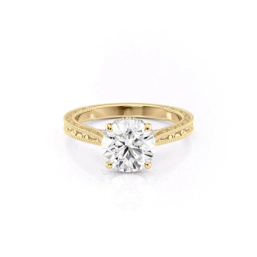 The Elizabeth Set With A Round Moissanite