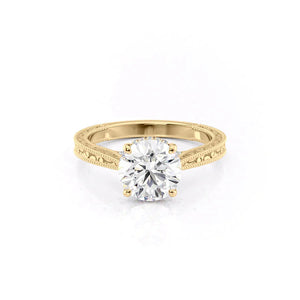 The Elizabeth Set With A Round Moissanite