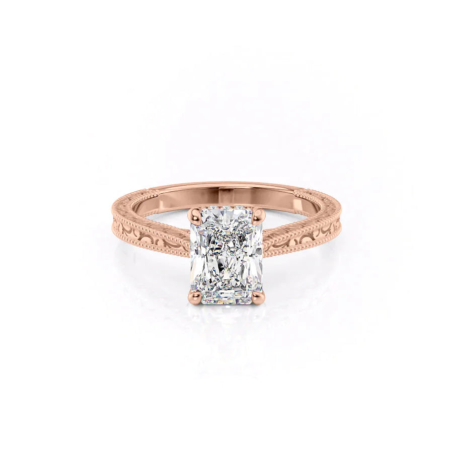 The Elizabeth Set With A 1 Carat Radiant Lab Diamond