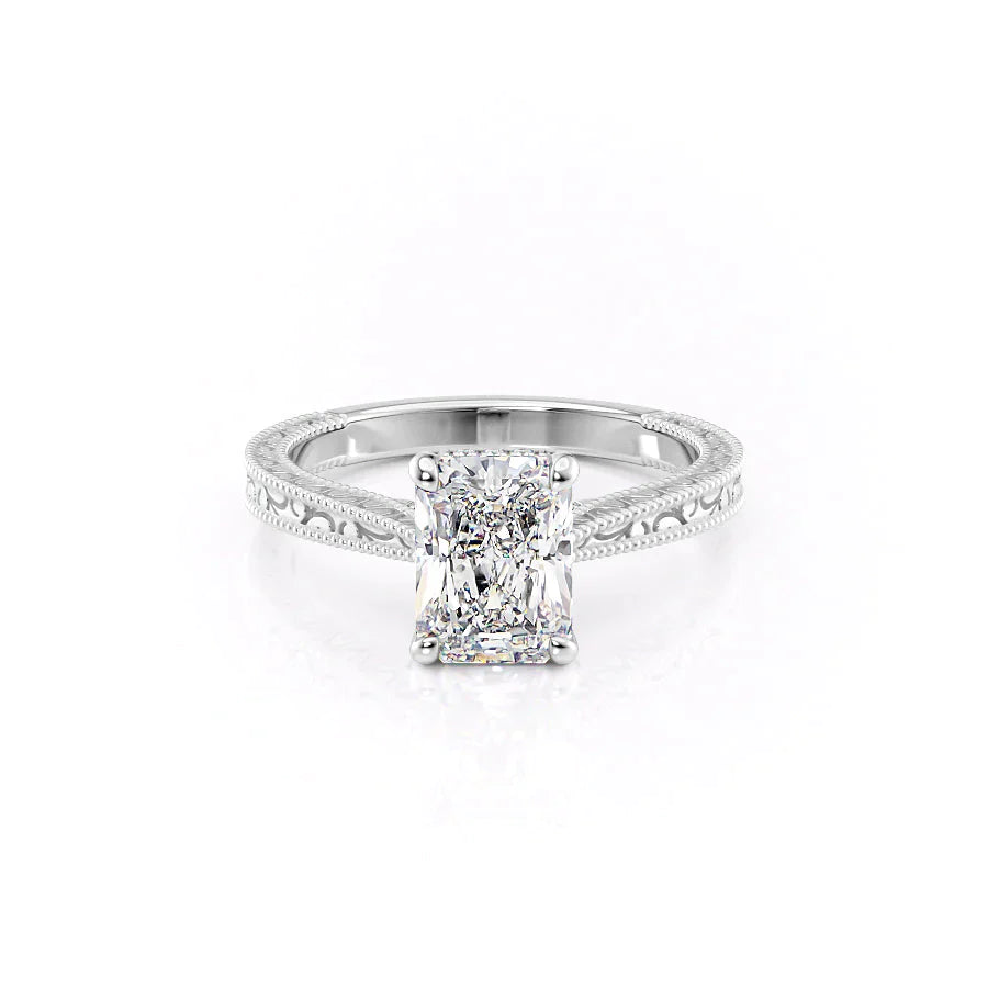 The Elizabeth Set With A 2.5 Carat Radiant Lab Diamond