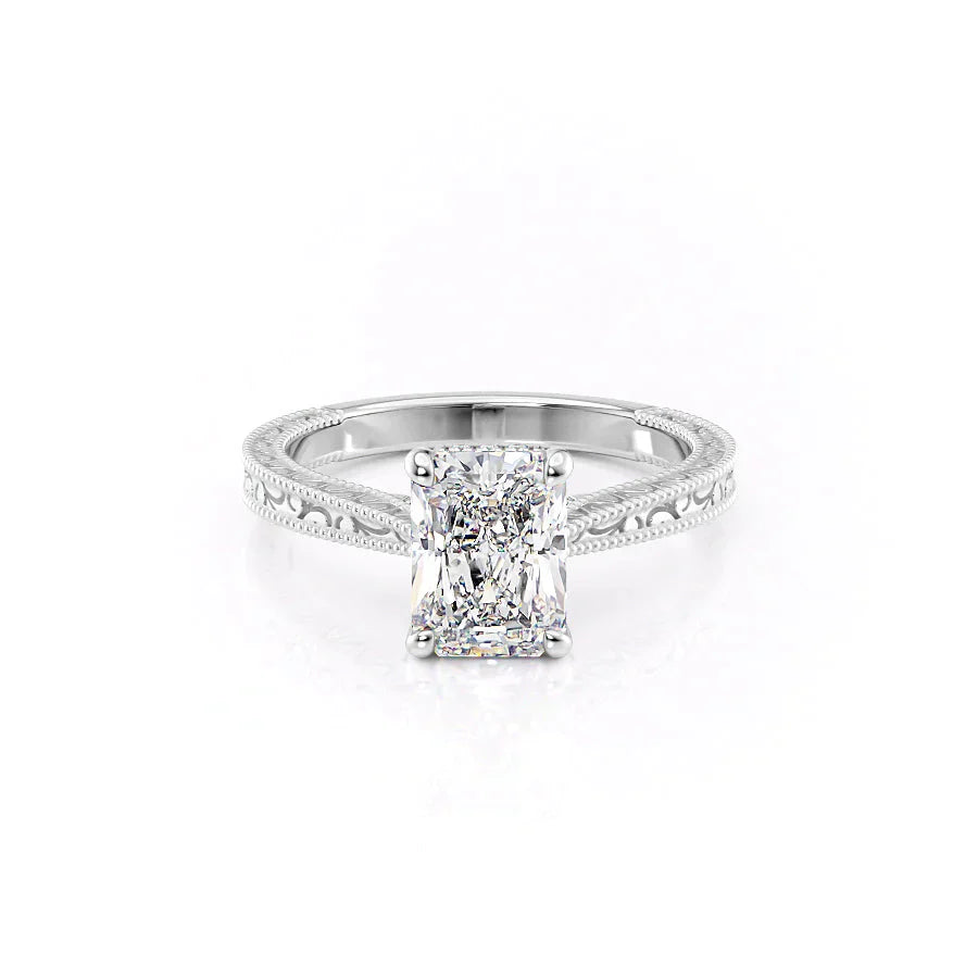 The Elizabeth Set With A 4 Carat Radiant Moissanite