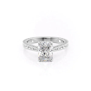 The Elizabeth Set With A 2 Carat Radiant Moissanite