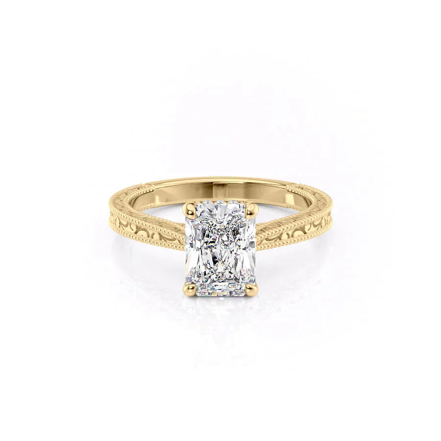 The Elizabeth Set With A 2 Carat Radiant Moissanite