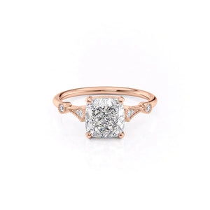 The Amber Set With A 2 Carat Cushion Lab Diamond
