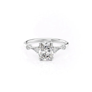 The Amber Set With A Elongated Cushion Moissanite