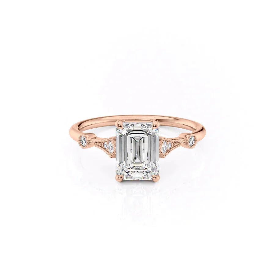 The Amber Set With A 1 Carat Emerald Moissanite